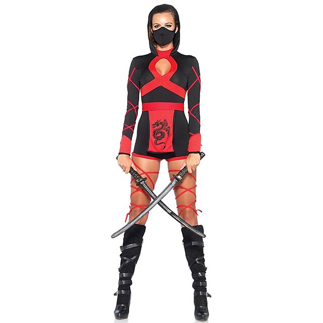  Ninja Mulheres Ocasiões Especiais Para Terylene Retalhos Dia Das Bruxas Vestido Mais Acessórios