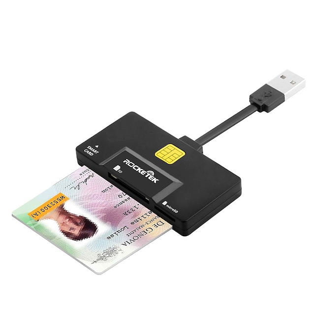  Rocketek USB 2.0 Smart Card Reader DOD Military CAC Common AccessBank card ID SD Micro SD/TF MMC M2sim card adapter SCR11