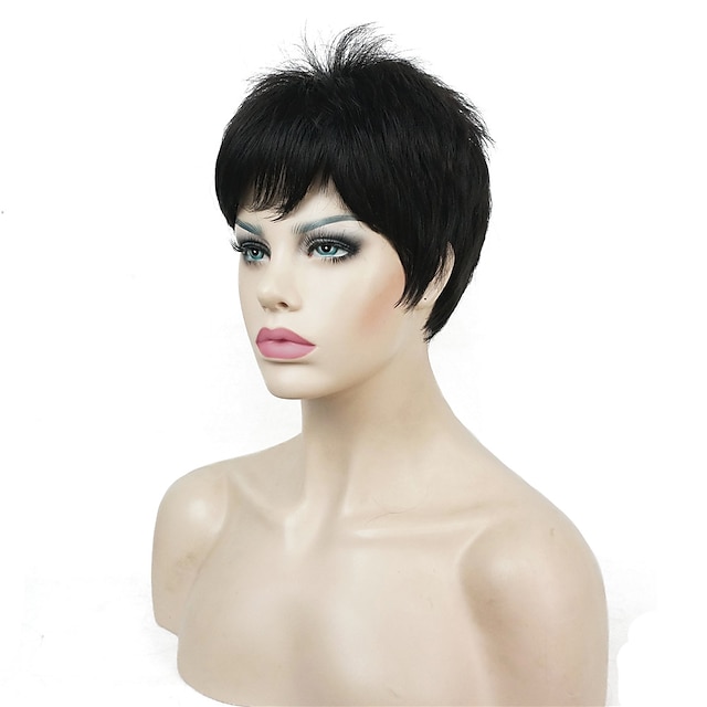  Synthetic Wig Straight Straight Pixie Cut Wig Blonde Short Dark Brown Synthetic Hair Women's Blonde White StrongBeauty