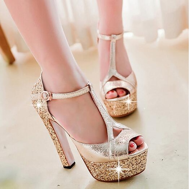 Plata dorada en sandalias de mujer zapatos casuales de sandalias 