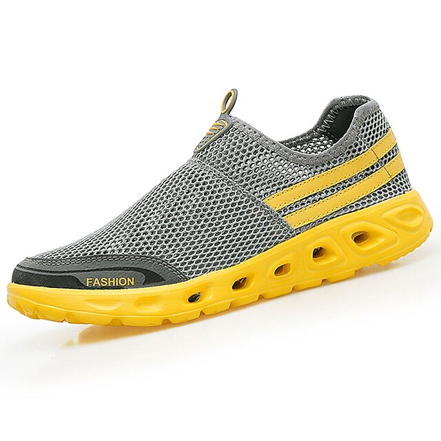  Homens Sapatos Confortáveis Couro Ecológico Primavera / Outono Tênis Caminhada Amarelo / Preto / Azul Escuro / Atlético