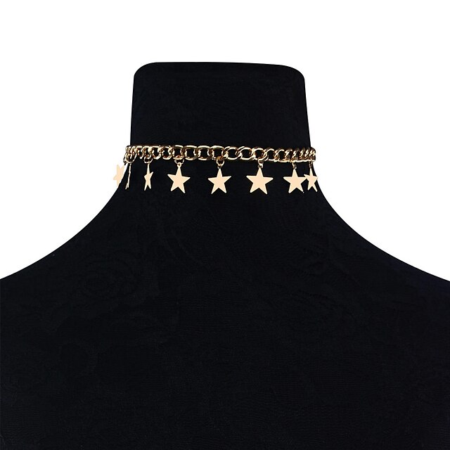  Per donna Girocolli Collane con ciondolo Stella Personalizzato Di tendenza Euramericano Rame Oro Argento Collana Gioielli Per Casuale Quotidiano Abbigliamento per il tempo libero Per uscire Casual