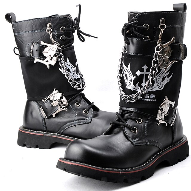  Men's Fashion Boots PU Fall / Winter Boots Mid-Calf Boots Black / Party & Evening / Party & Evening / Combat Boots