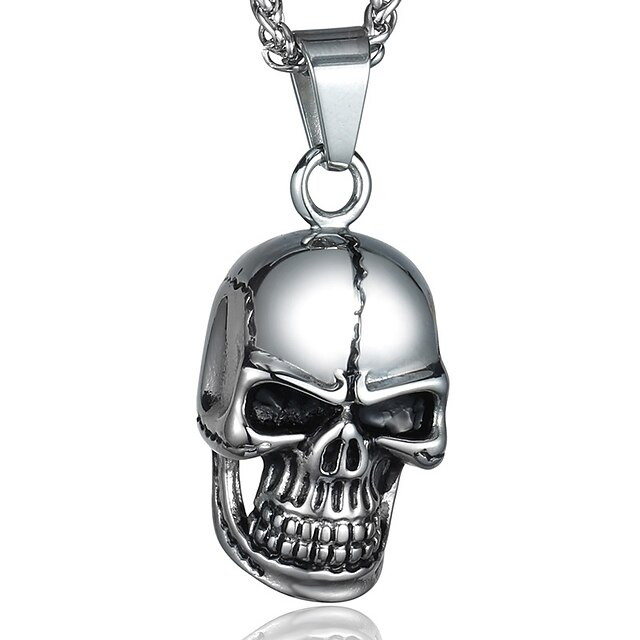  Coliere cu Pandativ Craniu Halloween Memento Mori Personalizat Modă Oțel titan Argintiu Coliere Bijuterii Pentru Cadouri de Crăciun Halloween Casual