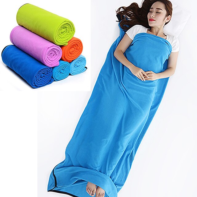  Camping Sleeping Bag Liner Outdoor Camping Envelope / Rectangular Bag 24 °C Single Fleece Warm Insulated Foldable Spring &  Fall Summer for Camping / Hiking Hiking Beach Traveling Outdoor