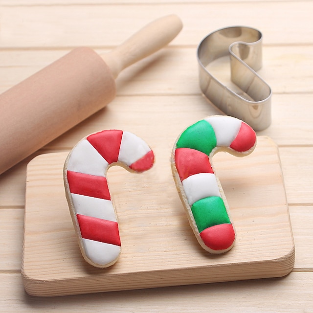  Christmas Candy Cane Cookies Cutter Stainless Steel Biscuit Cake Mold