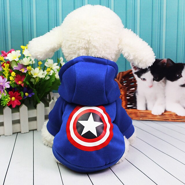  Dog Costume Coat American / USA Casual / Daily Winter Dog Clothes Red Blue Costume Cotton XS S M L XL