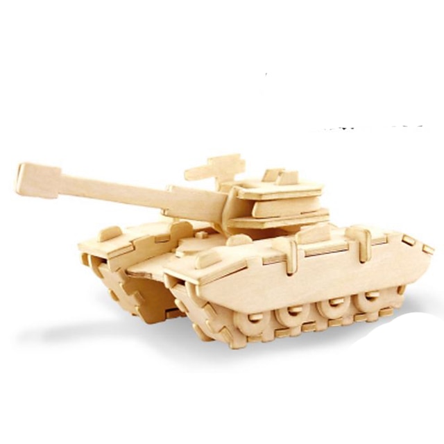  3D Puzzle Jigsaw Puzzle Metal Puzzle Tank DIY Wooden Natural Wood Classic Kid's Adults' Unisex Boys' Girls' Toy Gift / Wooden Model