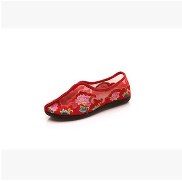  Women's Shoes Fabric Flats For Black Red Blue