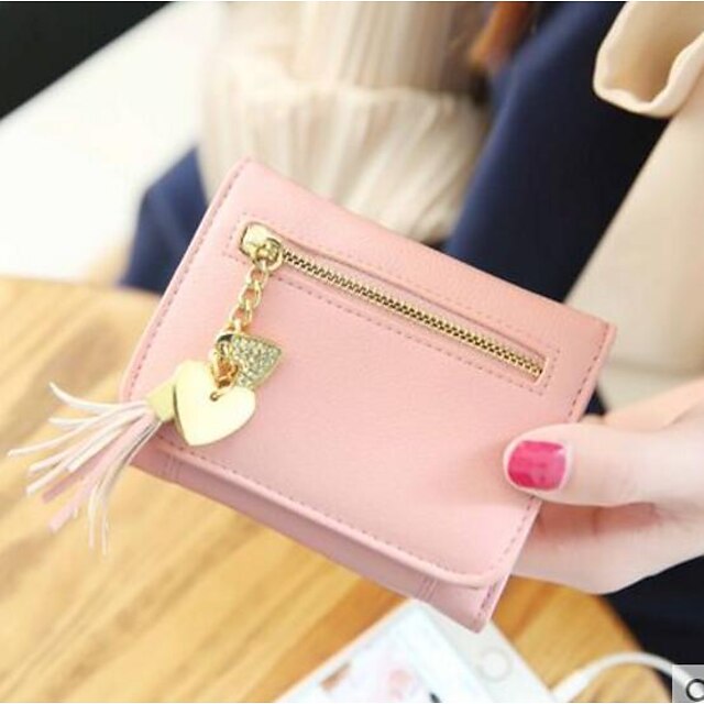  Women Coin Purse PU All Seasons Casual Outdoor Round Zipper Black Blushing Pink Gray