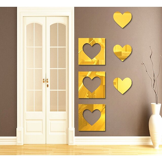  Decorative Wall Stickers - Mirror Wall Stickers Abstract / Shapes / 3D Living Room / Study Room / Office / Kids Room