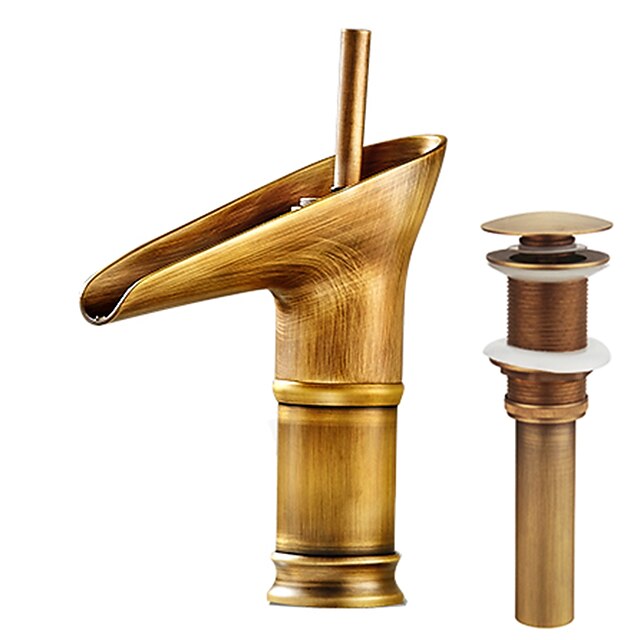  Faucet Set - Centerset Antique Brass Widespread Single Handle One HoleBath Taps