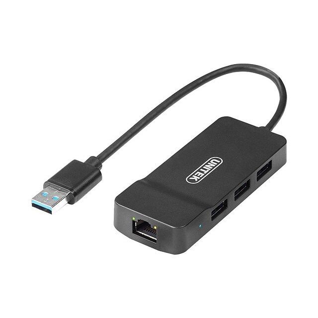  Unitek 3 USB-hub USB 3.0 USB 3.0 / RJ45 Ultra Tynn / Med Wire Mangement Data Hub