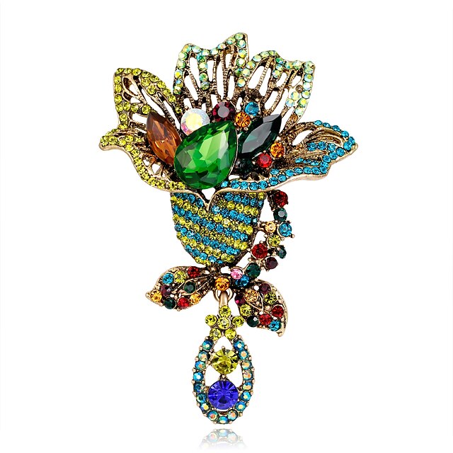  Women's Girls' Brooches Flower Fashion Euramerican Rhinestone Brooch Jewelry Assorted Color For Special Occasion Event / Party Daily Ceremony Casual