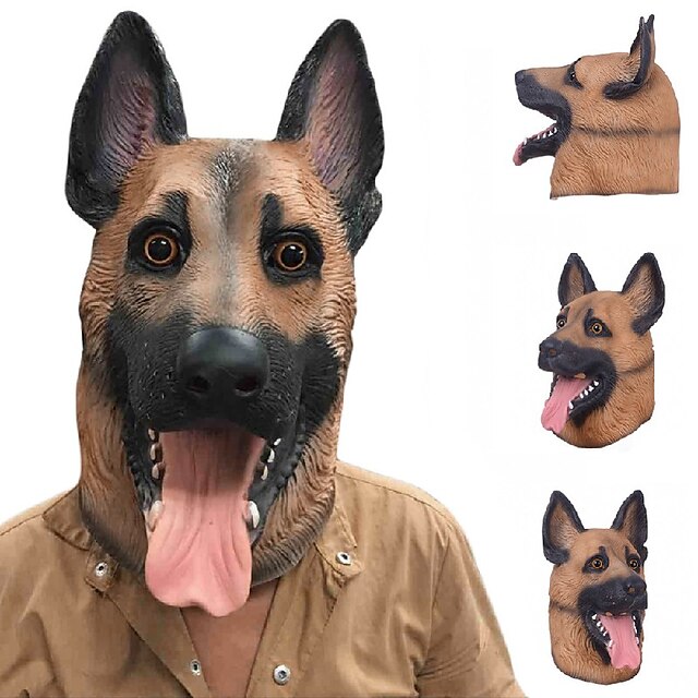  New Cool Wolf Dog Full Face Mask Halloween Gifts Eco-Friendly Nature Latex Lifelike Dog Head Mask For Cosplay Party Dress Up