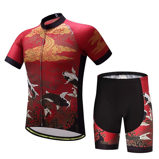  Homens Manga Curta Camisa com Shorts para Ciclismo Moto Conjuntos Esportes Poliéster Lycra Roupa