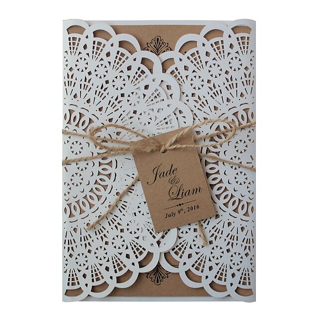  Plis Fenêtre Faire-part mariage 50 - Cartes d'invitation / Echantillons d'invitation / Cartes de la Fête des Mères Le style rétro Papier gaufré