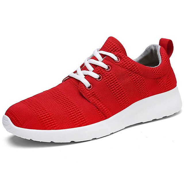  Men's Tulle Spring / Fall Comfort Athletic Shoes Walking Shoes Red / Black / Gray / Lace-up