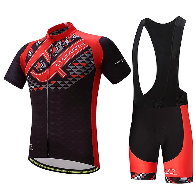  Men's Cycling Jersey with Bib Shorts Bike Clothing Suit Breathable Quick Dry Sweat-wicking Sports Mountain Bike MTB Road Bike Cycling Clothing Apparel