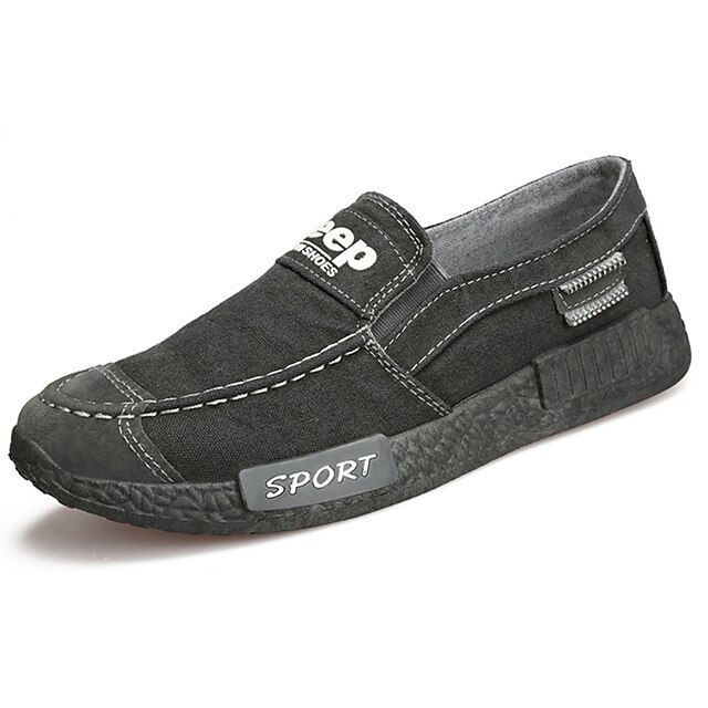  Hombre Zapatos PU Primavera Otoño Confort Zapatos de taco bajo y Slip-On Para Negro Gris Azul
