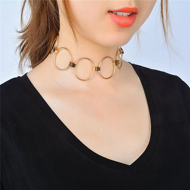  Women's Choker Necklace Statement Personalized Unique Design Fashion Copper Iron Gold Silver Necklace Jewelry For Party / Evening Daily Casual Evening Party Outdoor clothing