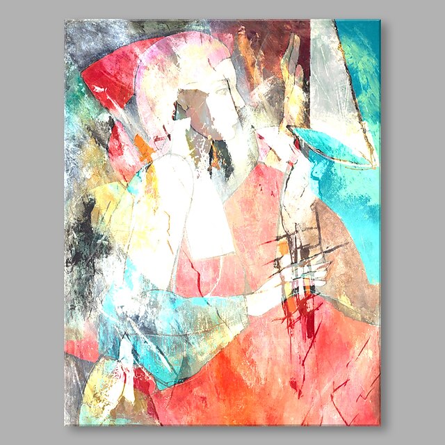  Hang-geschilderd olieverfschilderij Handgeschilderde - Abstract Abstract / Modern / Hedendaags Kangas / Uitgerekt canvas