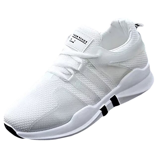  Women's Trainers Athletic Shoes Outdoor Flat Heel Comfort PU Black White