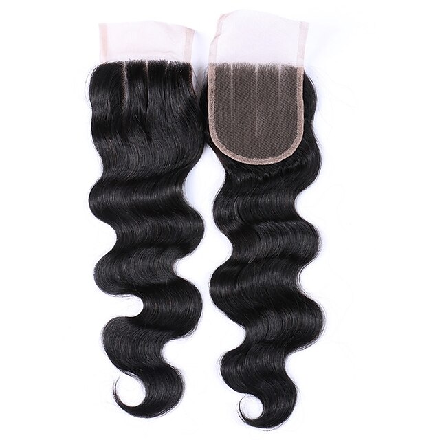  Brazilian Hair 4x4 Closure Body Wave Free Part / Middle Part / 3 Part Swiss Lace Unprocessed Human Hair Women's Daily