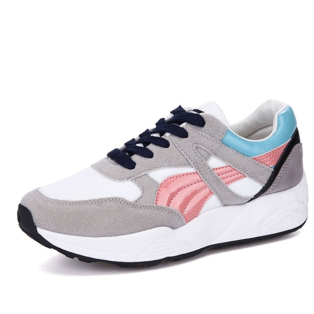  Femme Chaussures d'Athlétisme Talon Plat Bout rond Lacet Gomme Confort Printemps / Automne Rose / Bleu / Gris