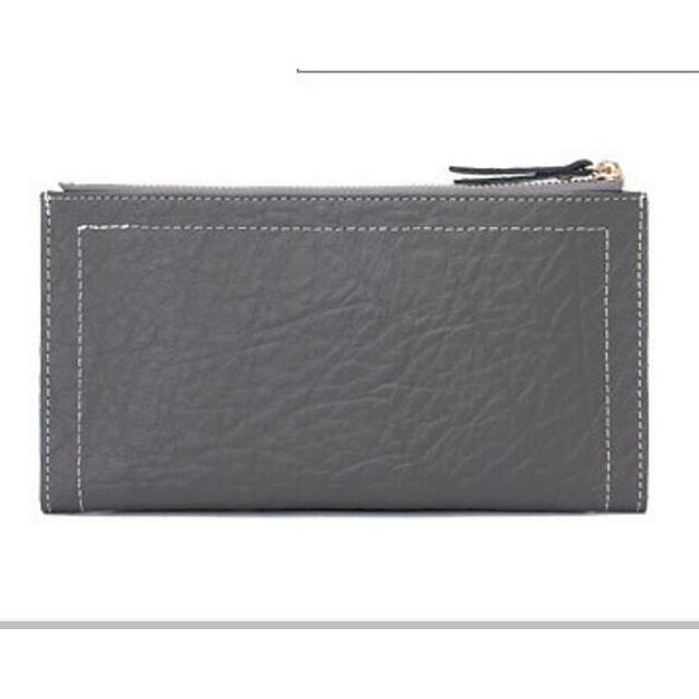  Women's Bags Cowhide Checkbook Wallet for Casual Gray / Aquamarine / Red