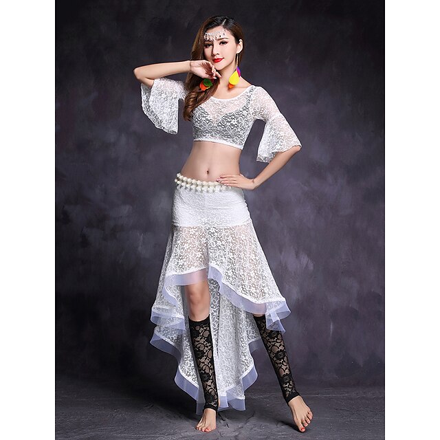  Belly Dance Outfits Women's Performance Lace Lace Half Sleeve Natural Skirts / Top