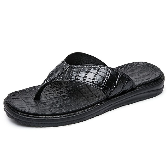  Men's Comfort Shoes PU(Polyurethane) Summer Slippers & Flip-Flops Silver / Blue / Dark Brown