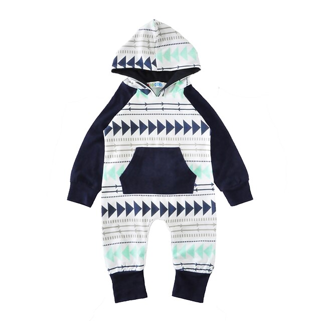  Baby Boys' Print Long Sleeve Cotton Overall & Jumpsuit Light Blue / Toddler