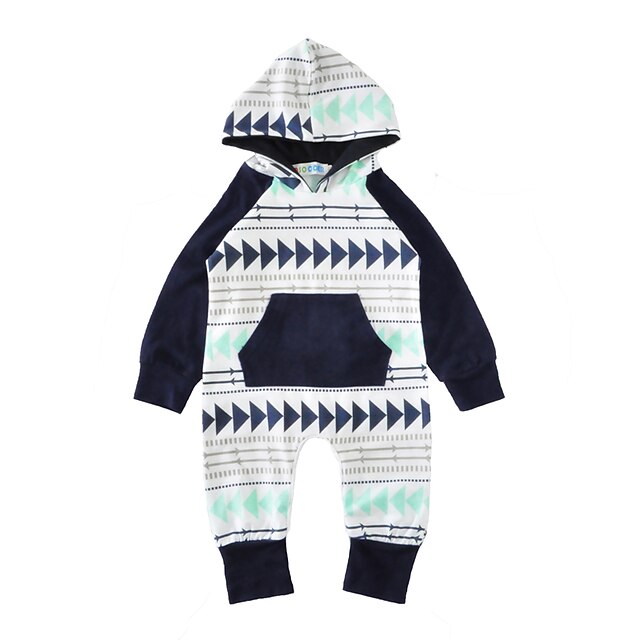  Baby Jongens Print Lange mouw Katoen Overall & Jumpsuit Licht Blauw / Peuter