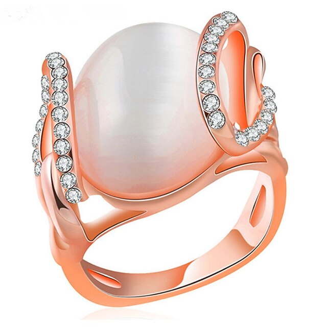 Női Gyűrű foglalat Gyűrű Band Ring Szintetikus opál Strassz Személyre szabott Luxus Egyedi Klasszikus Hegyikristály Alap Szexi Barátság