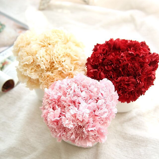  Artificial Flowers 1 Branch Wedding Flowers Carnation Tabletop Flower