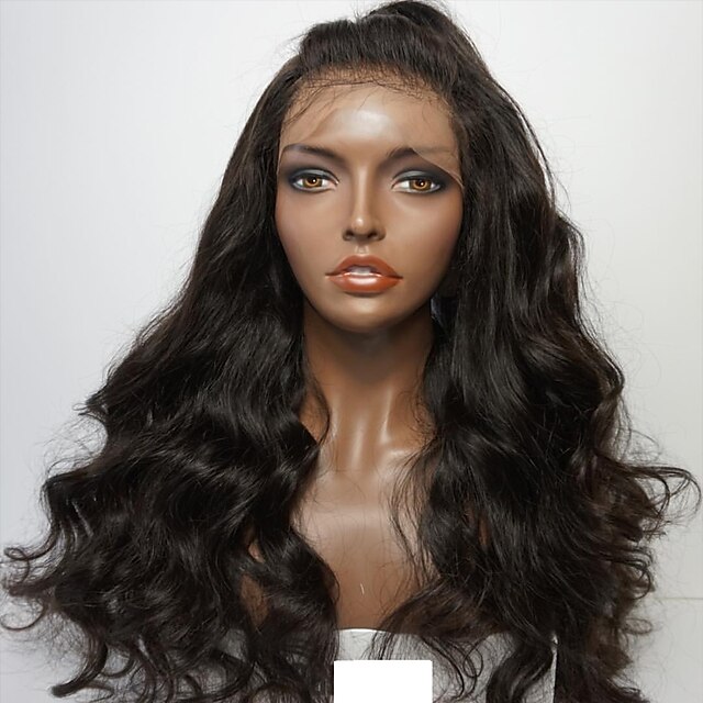  Human Hair Glueless Lace Front Lace Front Wig Middle Part style Brazilian Hair Body Wave Wig 150% Density with Baby Hair Natural Hairline African American Wig 100% Hand Tied Women's Short Medium