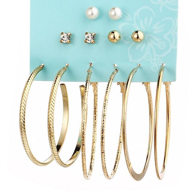  Women's Pearl Hoop Earrings Earrings Ladies Euramerican Jewelry Gold / Silver For Daily 12pcs