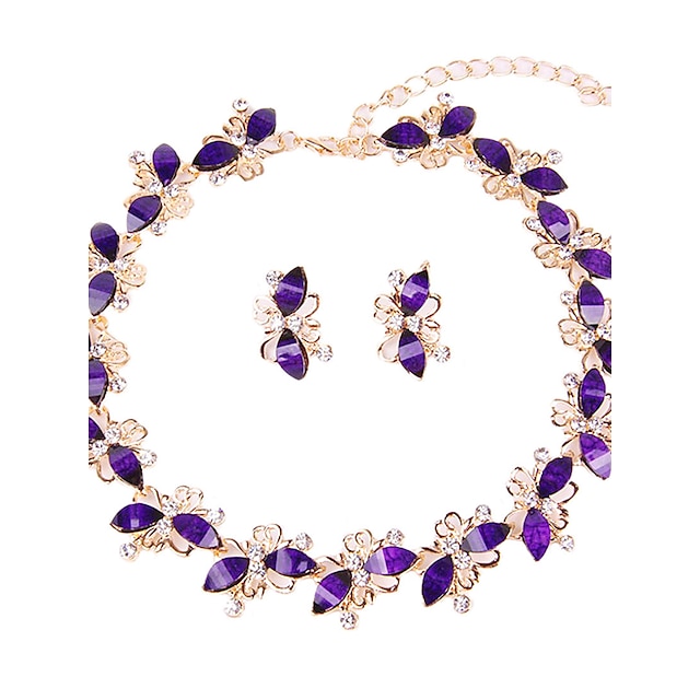  Women's Jewelry Set - Classic, Simple Style, Fashion Include Necklace / Bracelet / Bridal Jewelry Sets Purple For Christmas / Wedding / Party / Special Occasion / Anniversary / Birthday