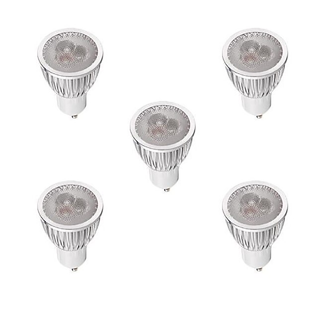  5pcs 3 W LED ضوء سبوت 260-300 lm GU10 MR16 3 الخرز LED طاقة عالية LED تخفيت أبيض دافئ أبيض 220-240 V / 5 قطع