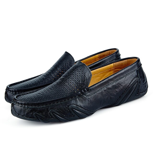  Miehet kengät PU Kesä Syksy Comfort Valopohjat muodollinen Kengät Mokkasiinit Käyttötarkoitus Kausaliteetti Musta Ruskea Sininen