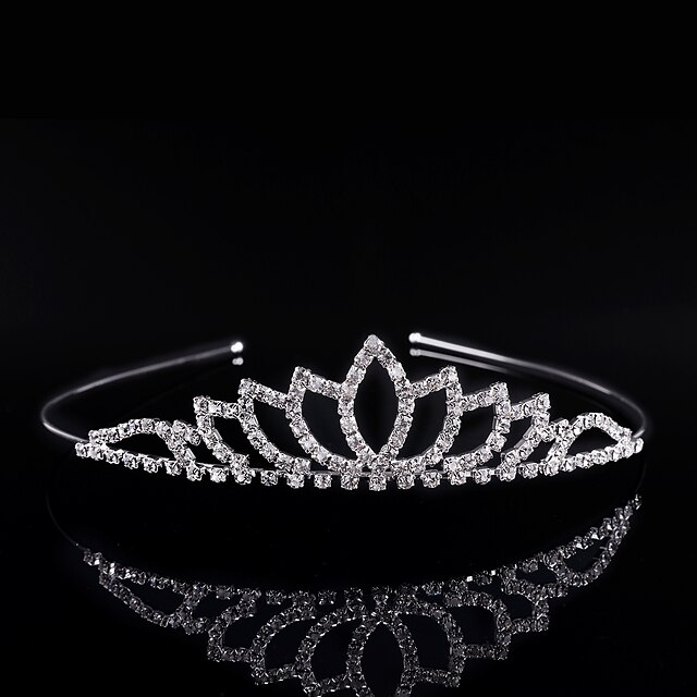  Kristalli / Tekojalokivi / Metalliseos Crown Tiaras / hikinauhat kanssa 1 Häät / Erikoistilaisuus / Juhlat Päähine