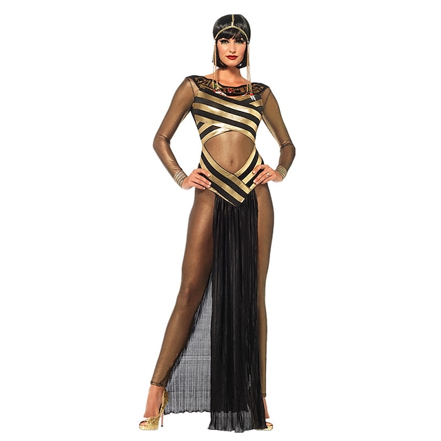 Egyptian Costume Queen Cleopatra Cosplay Costume Party Costume Women's Ancient Egypt Halloween Carnival Festival / Holiday Polyster Black Women's Carnival Costumes Vintage / Dress / Dress