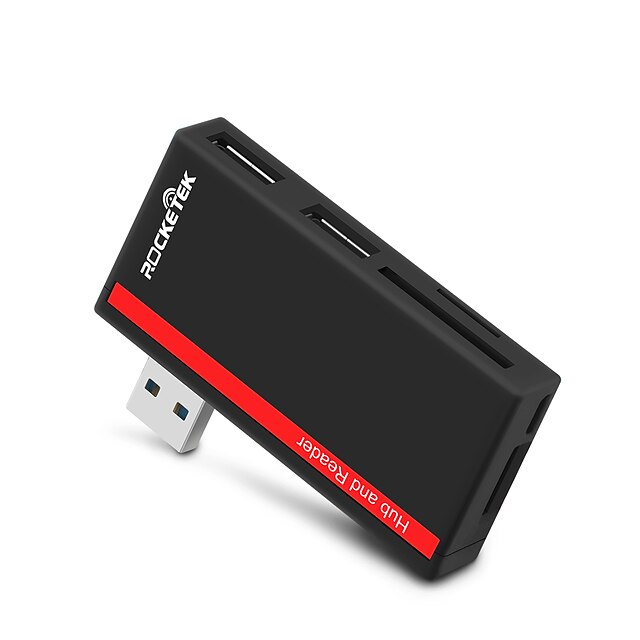  Rocketek Super Speed USB 3.0 2 Ports HUB with Multi-in-1 3 Slots Card Reader SD TF Micro SD USB Card Reader for Computer U3COB