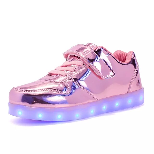  Boys' / Girls' Comfort / Novelty / LED Shoes Patent Leather Sneakers Ruched Silver / Gold / Purple Spring / Summer / Fall / Party & Evening / TPU (Thermoplastic Polyurethane)