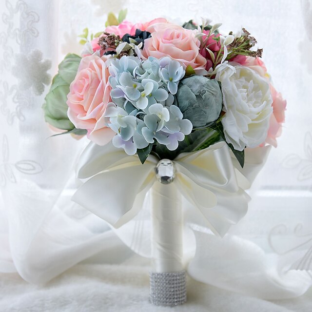  Bouquets de Noiva Buquês Casamento Miçangas / Renda / Seda 10.24