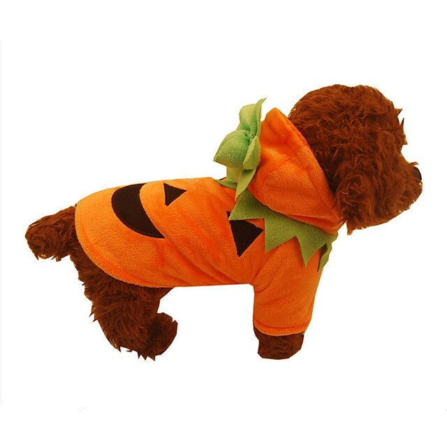  Hund Kostume Jul Hundeklær Ensfarget Oransje Plysj-stoff Kostume Til Vinter Cosplay Halloween