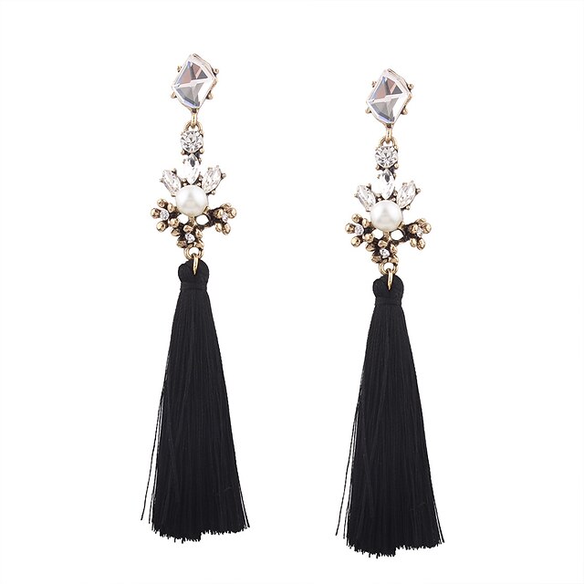  Women's Drop Earrings Tassel Fringe Personalized Tassel Bohemian Fashion Euramerican Boho Earrings Jewelry Black / Red / Blue For Wedding Anniversary Housewarming Event / Party Dailywear Sport