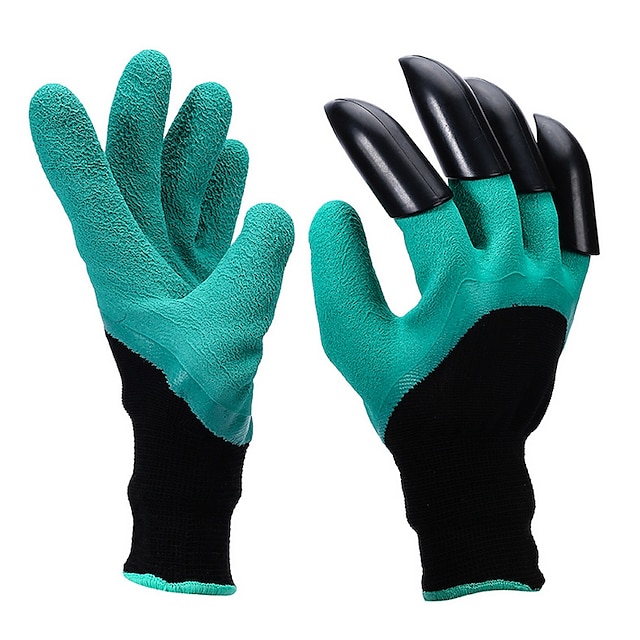  Garden Gloves  Claw ABS Plastic Rubber Gloves Quick Excavation Plant Waterproof Insulation