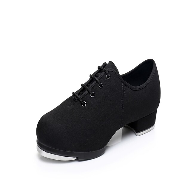  Homens Sapatilhas de Sapateado Oxford Salto / Têni Salto Baixo Sapatos de Dança Preto / Ensaio / Prática